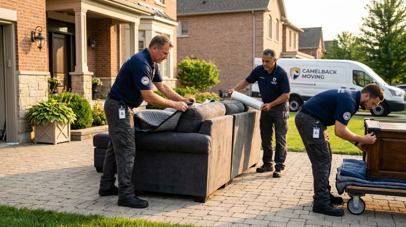 Large estate moving crew wrapping furniture in Port Norris, NJ