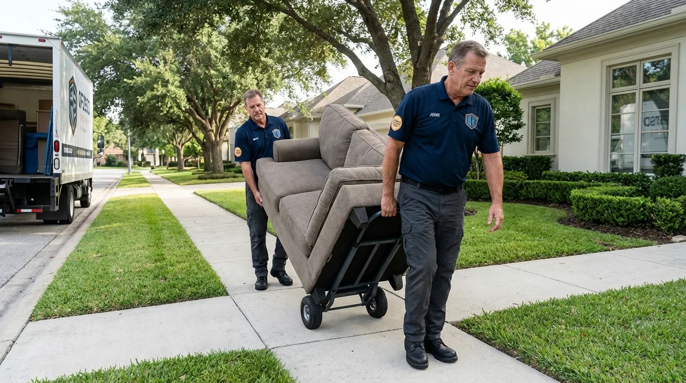 Local residential moving crew loading furniture in Port Norris, NJ