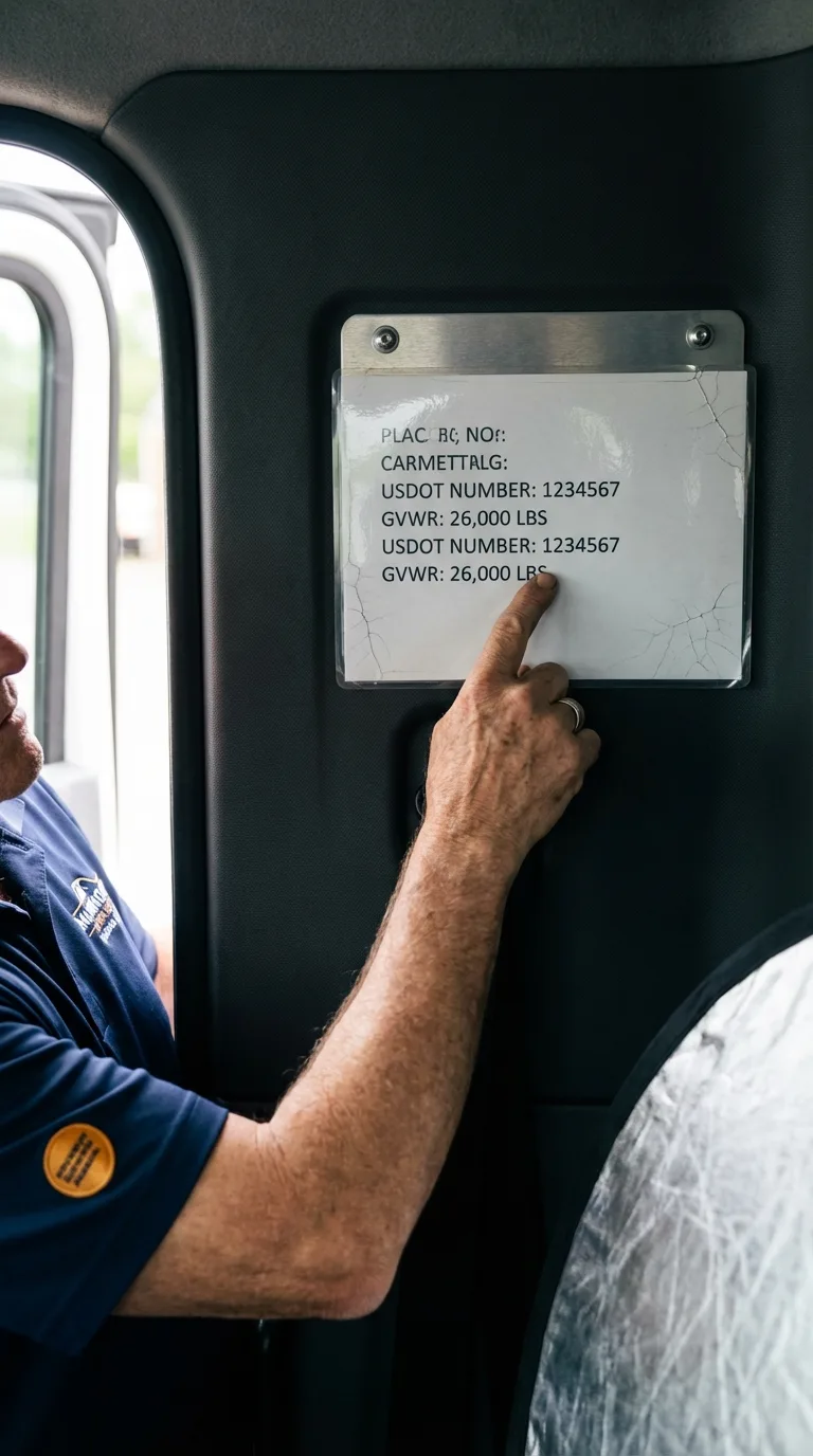 USDOT licensing placard verification in Port Norris
